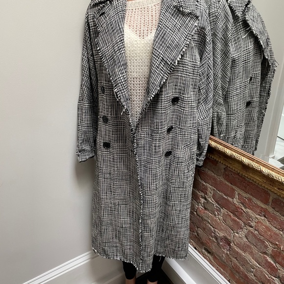 FREE PEOPLE | menswear houndstooth maxi jacket - Picture 2 of 16